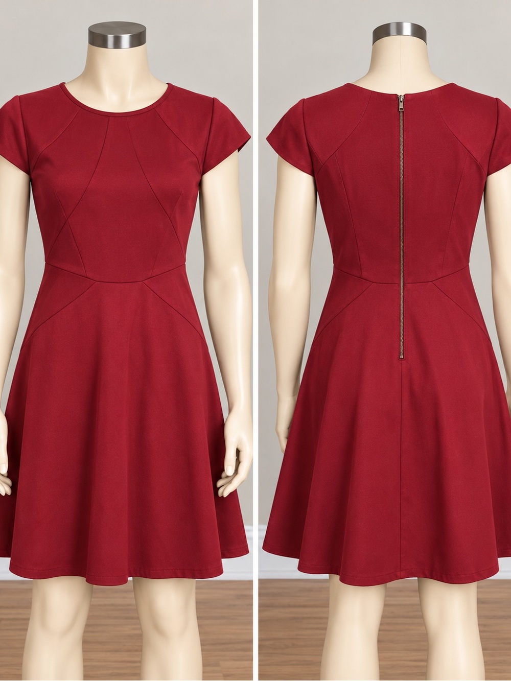 Mossimo Burgundy Fit-and-Flare Dress